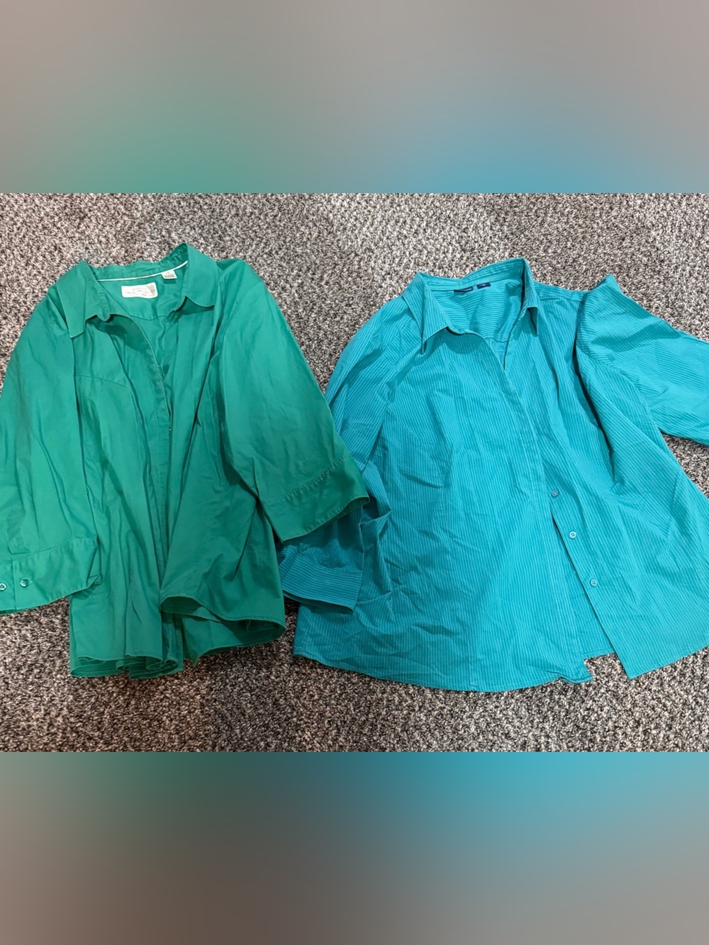 “2” Button-Down Collared Tops - Set of 2 - Size: 3X